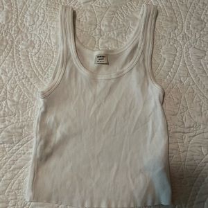 Aritzia Sunday Best White Ribbed Tank